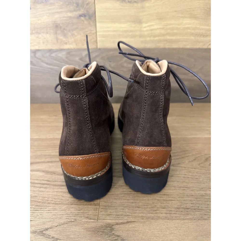 Ralph Lauren Darrow‎ Lug Brown Calf Suede Hiking Boots Mens 11.5 D Italy Vibram